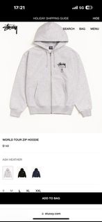 Stussy World Tour Zip Hoodie 連帽外套 聖誕禮物 gift 