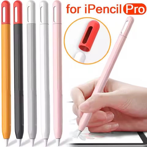 2in 1 Soft Silicone Pen Case Holder for Apple Pencil Pro Protective Cover Sleeve Light Pen Skin Case