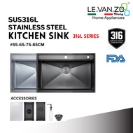 LEVANZO 316L Stainless Steel Volcano Kitchen Sink - 316L