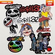 HP Gorillaz Band Stickers Large Size 9 Pcs Case Laptop Helmethp Waterproof Sticker