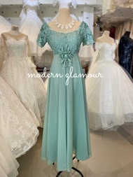 Sage Green Macy Design Ninang Gown, Mother Dress, Principal Sponsor Formal Gown