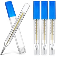 4PCS Glass Thermometer for Adults, Oral Underarm Use - Accurate Fever Thermometer with Dual Scale (C