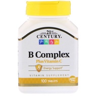 21st Century Vitamin B Tablets 100 Tablets Added Vitamin C Overtime Stay Up Late Drinking Hot 12.13