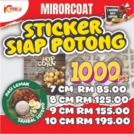 STICKER LABEL MURAH (1000-2000PCS) 7CM-10CM MIRORCOAT