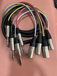 สายtrs4 to XLRผู้4 ทำจากสายมัลติคอร์4คอร์ของDynacomหัวของLidge