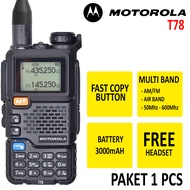 Motorola T78 HT Handy Talky Walkie Talkie All Band Hitam Dapat Terkoneksi 888S CP210