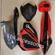 Honda Vario 150 (5 in 1) package Rear Inner Cover Carbon+Radiator Panel Cover +visor +Exhaust Cover 