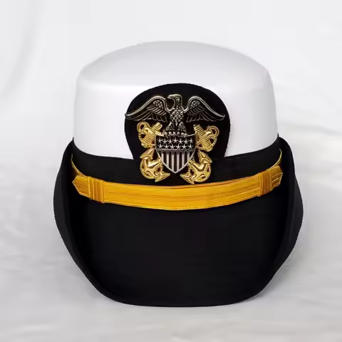US Navy Women Hat Officer Cap Hat Rolled Brim Hat Pilot Hat Women's Yacht Hat White Hat