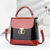 Flow Fashionable Women Contrast Color Small Square Bag Fashionable Portable Diagonal Bag