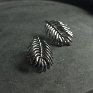 [ZANZAN ZANZAN] Palm Leaf Shape Metal Earrings [EK05AL002]
