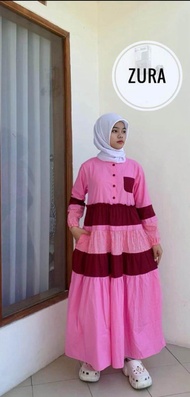 Dress  Gamis Anak Brand Dalima Kid Sayna Semut Ori: Pilihan Ukuran S Sampai XXL Bahan Katun Linen Ga