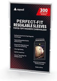 Rayvol Resealable Team Bags for 55-75PT Magnetic Card Holders, Exact Fit Sleeves for 55-75PT Card Ho