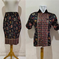 Couple Tucy Short Plisket Skirt and Short Sleeve Batik Shirt for Men
