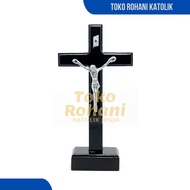 CATHOLIC SITTING CROSS 20 CM (SILVER) / CATHOLIC CROSS / TABLE CROSS / CROSS / WOODEN CROSS / CROSS 