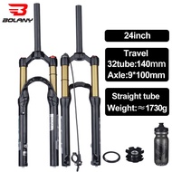 Bolany Mountain Bicycle Front Fork Rear 24 inch Corolla Structure MTB Bike Air Suspension Straight Tube Magnesium Alloy
