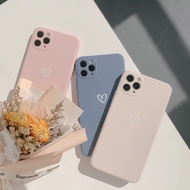 Simple Solid Color Love Heart Korean Phone Case For iPhone 11 Pro Max Xr X Xs max 7 8 Puls Se  Cases Soft Silicone Cover