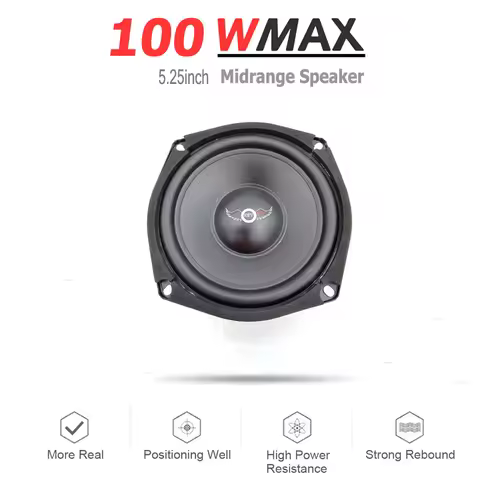 1pc 5.25 inch 100W 6 Ohm Midrange Powerful Steel Custom Frame HiFi Rubber Edge Injection Cone Box DI