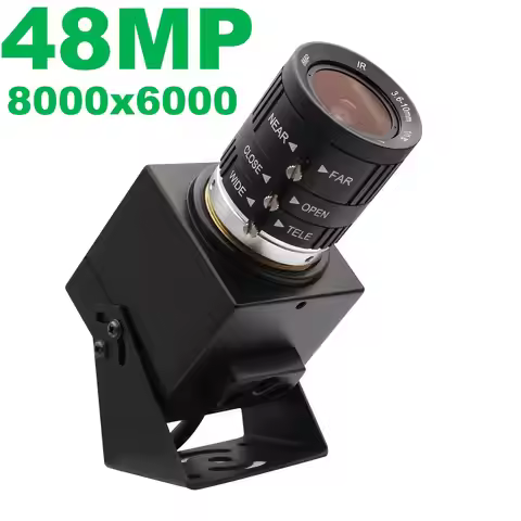 ELP 48MP USB Camera IMX586 8K CMOS UVC Mini USB Webcam Industrial Video Camera with 3.6-10mm Varifoc