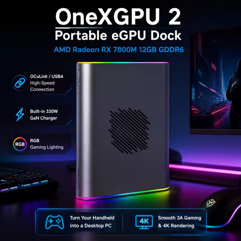 2026 New OneXGPU 2 Portable eGPU Dock AMD Radeon RX 7800M 12GB GDDR6 USB4 External Graphics Card Gam