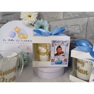 Personalized Clear Mug souvenir for wedding, christening