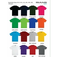 RIANS T-shirt Plus Size 5XL Plain Round Neck 100% Cotton TShirt Short Sleeve Tee Sejuk Comfortable 1