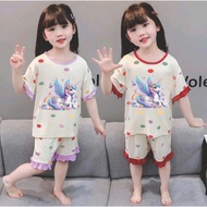Summer baby girl clothes set 14-44kg with HORSES, cool and stretchy material.