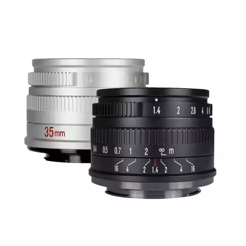 7Artisans 35mm F1.4 Mark II APS-C Prime Lens Wide Angle Manual Focus Portrait Lens for Sony E Nikon
