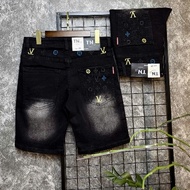 D.S.Q men's jean shorts, blue, 4 buttons, dsq2, white maple paint, youthful style