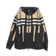 【二手】Burberry BURBERRY LONDON尼龍夾克，拼接格紋，連帽，男款，二手 A