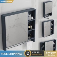 Bathroom Mirror Cabinet Space Aluminum With Towel Bar Mirror Cabinet Small Household Combination Bat
