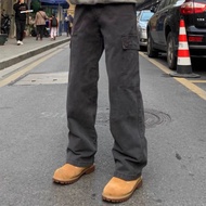 baggy track pants seluar baggy seluar baggy tracksuit Retro Washed Distressed Loose Straight Overall