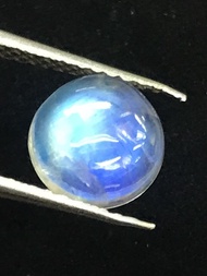 มูนสโตนสีน้ำเงิน 2.16cts 8.8x3.8mm ทรงกลม หินธรรมชาติ 100% Blue moonstone 2.16cts 8.8x3.8mm round sh