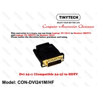 TINYTECH DVI241M/HF DVI TO HDMI DVI 2 WAYS CONVERTER DVI 24+1 COMPATIBLE DVI 24+5