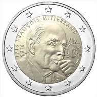 2016法國-密特朗總統誕辰佰年 €2 紀念幣 全新UNC