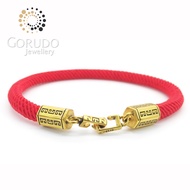 Gorudo Jewellery 999 Pure Gold Ancient Lucky Lockset Charm (Thread) Bracelet - ALC