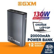GXM 130W PD Power Bank 20000mAh Type C Fast Charge Rapid Charging Laptop Phone Tablet Powerbank Portable Charger For Laptop Macbook iPhone 14 Pro Max iPad Tablet 100W