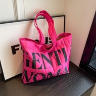 Korea Korea Large Capacity Tote Bag ins Fashionable New Style Ladies Handbag Trendy GW Canvas Letter