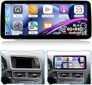 EKAT 12.3 Inch Android Car Stereo for Audi Q5 2009-2019 (Left-Hand Drive), 1920 * 720P Touchscreen R