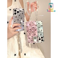 GANTUNGAN SS912 AESTHETIC MOTIF SILICONE CASE PEARL SPIRAL HANGER STRAP FOR REALME 5 5i 6 7 8 9 9i 1
