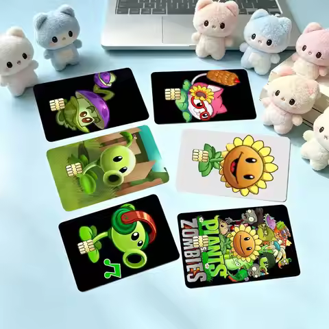 P-Plants Vs Zombies G-Game Credit Card HD Stickers Small Chip Waterproof Sticker Game Card Decal Gif