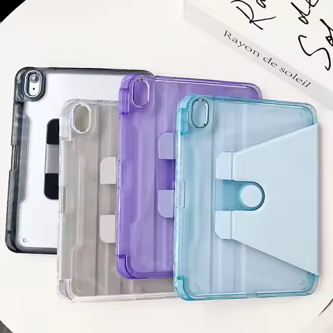360° Rotating Transprent Tablet Smart Case for Samsung Tab S10 S9 S8 Ultra S9 S8 S7 FE Plus A9 A8 A7