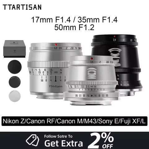 TTArtisan 17mm F1.4 35mm F1.4 50mm F1.2 APS-C Manual Focus Titanium Grey Portrait Photography Lens f