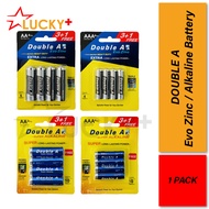 Double A Evo Zinc/Alkaline Battery (4pcs/pack) | Double A Battery | Batteries Pejabat Office | AA/AA