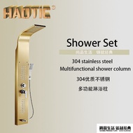 ‍🚢304Stainless Steel Shower Head Set Multifunctional Shower Bathroom Set Storage Rack Shower Screen Integrated