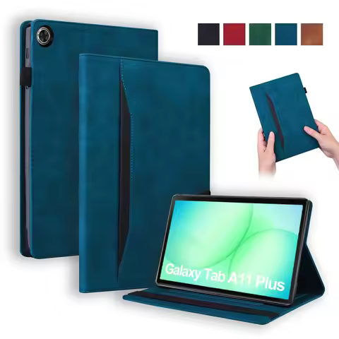 Coque For Samsung Tab A11 Plus Case Luxury PU Leather Wallet Tablet Funda For Galaxy Tab A11 Plus Ca