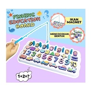 Children's Educational Toys diy Study table Magnetic fishing Numbers puzzle fishing learning table