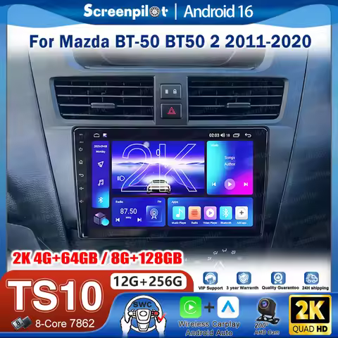 Android 16 Car Radio Stereo Head Unit For Mazda BT-50 BT50 2 2011-2020 Multimedia Video Player GPS N