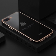 เคสโทรศัพท์แฟชั่นสำหรับ iPhone 7Plus 8Plusเคส TPU นิ่มรูปใบเมเปิ้ลด้านตรงสำหรับคู่รักเด็กผู้ชายเด็กผู้หญิงวิบวับชุบโลหะด้วยไฟฟ้าเป็นที่นิยมในอินสตาแกรม6D สำหรับ Apple iPhone 7 Plus/iphone 8Plus