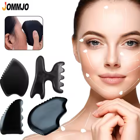 Gua Sha Facial Body Massage Tools,Unique 9-Edge Gua Sha Bian Stone,GuaSha Stone with Ridges,Gentle G