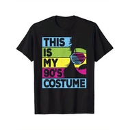 Men s Retro 90s Graphic T Shirt This Is My 90 s Costume Vintage Design BlackCotton Loose Fit Tee wit